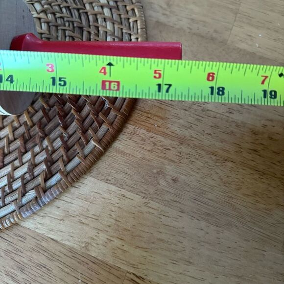 Lefse Wood Rolling Pin Grooved Corrugated Red Handle for Scandinavian Flatbread - Picture 6 of 12